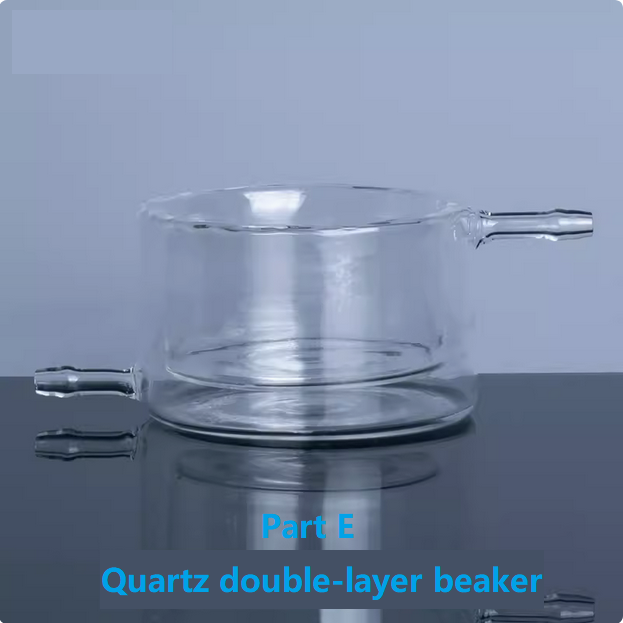Quartz Photocatalytic Reaction Apparatus Quartz Jacketed Beaker Double-layer Beaker Photocatalytic reactor 20ml 500ml