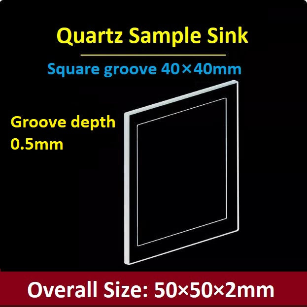 Quartz Sample Cell Cuvette Reflection Fluorescent 50*50mm Groove Depth 0.5mm 1mm Ultraviolet JGS1 Quartz Inner Groove Polished High Transmittance Customized