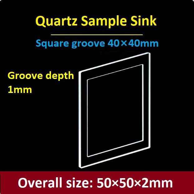 Quartz Sample Cell Cuvette Reflection Fluorescent 50*50mm Groove Depth 0.5mm 1mm Ultraviolet JGS1 Quartz Inner Groove Polished High Transmittance Customized