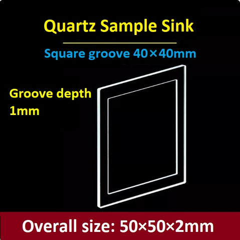 Quartz Sample Cell Cuvette Reflection Fluorescent 50*50mm Groove Depth 0.5mm 1mm Ultraviolet JGS1 Quartz Inner Groove Polished High Transmittance Customized