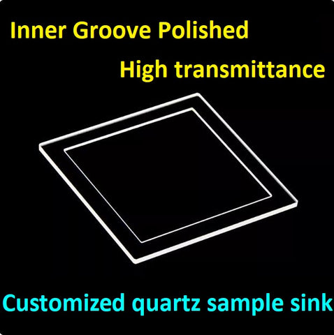 Quartz Sample Cell Cuvette Reflection Fluorescent 50*50mm Groove Depth 0.5mm 1mm Ultraviolet JGS1 Quartz Inner Groove Polished High Transmittance Customized