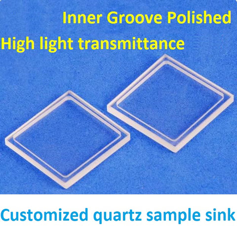 Quartz Sample Cell Sample Sink Cuvette Reflection Fluorescent 20*20mm Groove Depth 1mm Ultraviolet JGS1 Quartz Inner Groove Polished High Transmittance Customized