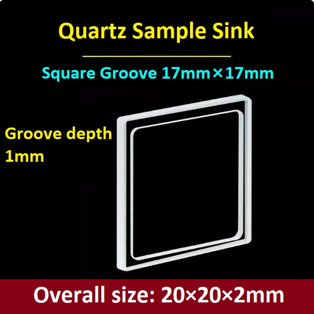 Quartz Sample Cell Sample Sink Cuvette Reflection Fluorescent 20*20mm Groove Depth 1mm Ultraviolet JGS1 Quartz Inner Groove Polished High Transmittance Customized