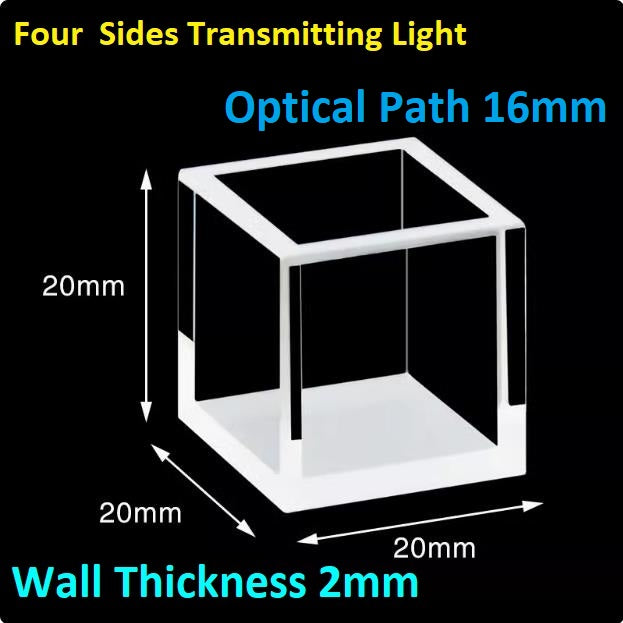 Square Optical Storage Quartz Square Sample Cell Optical Glued Integrated Process Optical Pat ...