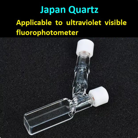 Quartz cuvette with dual channel and dual screw thread opening optical path 10mm optical glued integrated molding four sides transmitting light ultraviolet transmission can be customized
