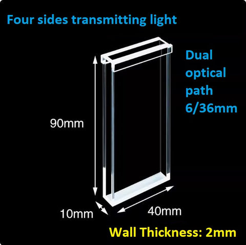 Quartz cuvette with positioning block 6/36mm fluorescent four sides transmitting light Japan quartz ultraviolet transmission can be customized