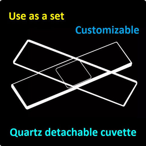 Quartz detachable cuvette with high ultraviolet light transmission optical path 0.2mm 20ul micro sample cell for powder solution solid fluorescence detection customized