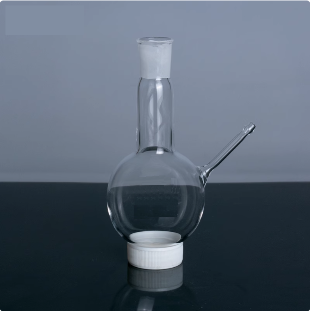 Quartz flask with a branch tube/a side tube quartz glass vacuum reaction bottle with spherical bottom 10 25 50 100 250 500ml laboratory instrument