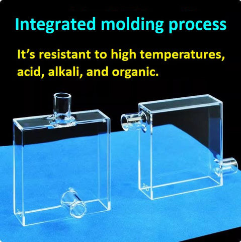 Quartz flow cuvette 40/10mm dual optical path high transmission in ultraviolet fluorescence integrated molding process resistant to acid and alkali customizable