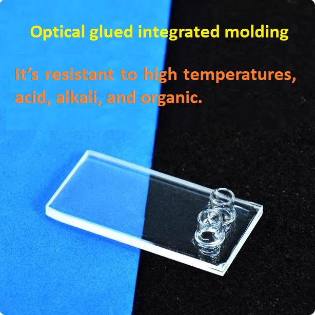Quartz flow cuvette optical path 0.2mm/120ul integrated optical glued molding resistant to acid, alkali and high temperatures customized UV cuvette