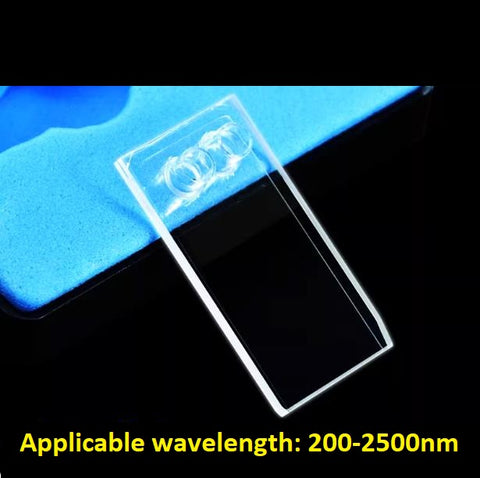 Quartz flow cuvette optical path 0.2mm/120ul integrated optical glued molding resistant to acid, alkali and high temperatures customized UV cuvette