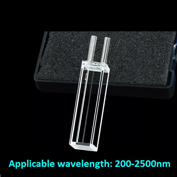 Quartz fluorescence flow cell fused integrated process with good sealing resistant to acid, alkali, and high temperatures with ultraviolet transmission can be customized