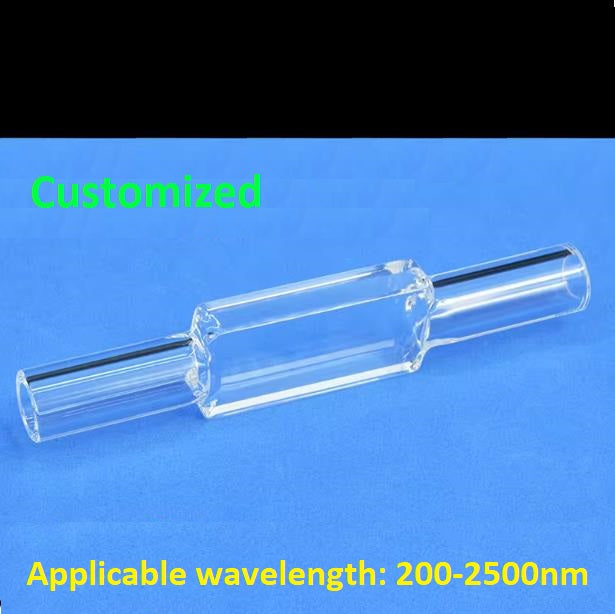 Quartz fluorescence flow cuvette cell four sides transmitting light 4/16 mm dual optical path integrated molding process high fluidity customizable