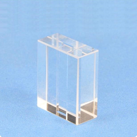 Quartz fluorescence flow sample cell flow tank cuvette open at both ends thick wall without bottom six sides transmitting light
