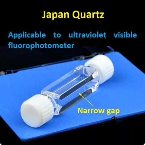 Quartz fluorescence micro-flow cell cuvette threaded connector dual optical path 4/10mm 1.4ml integrated molding process four sides transmitting light