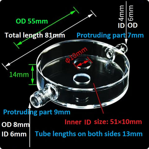 Quartz fluorescent cylindrical flow cell optical path 10mm integrated molding process quartz tube joint resistant to acid and alkali customized ultraviolet cuvette