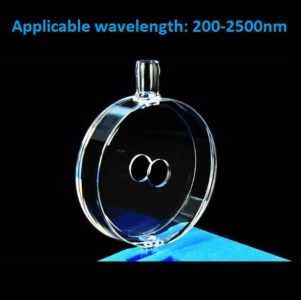 Quartz fluorescent cylindrical flow cell optical path 10mm integrated molding process quartz tube joint resistant to acid and alkali customized ultraviolet cuvette