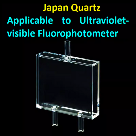 Quartz fluorescent flow cuvette with two optical path length 8.5/50mm four sides transmitting light ultraviolet transmitting