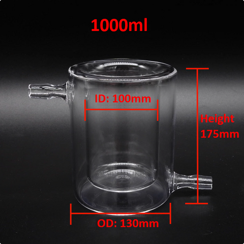 Quartz glass photocatalytic reactor reaction vessel quartz double-layer cold trap jacketed beaker High temperature resistance graduated vacuum