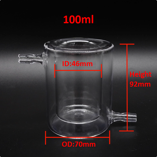 Quartz glass photocatalytic reactor reaction vessel quartz double-layer cold trap jacketed beaker High temperature resistance graduated vacuum