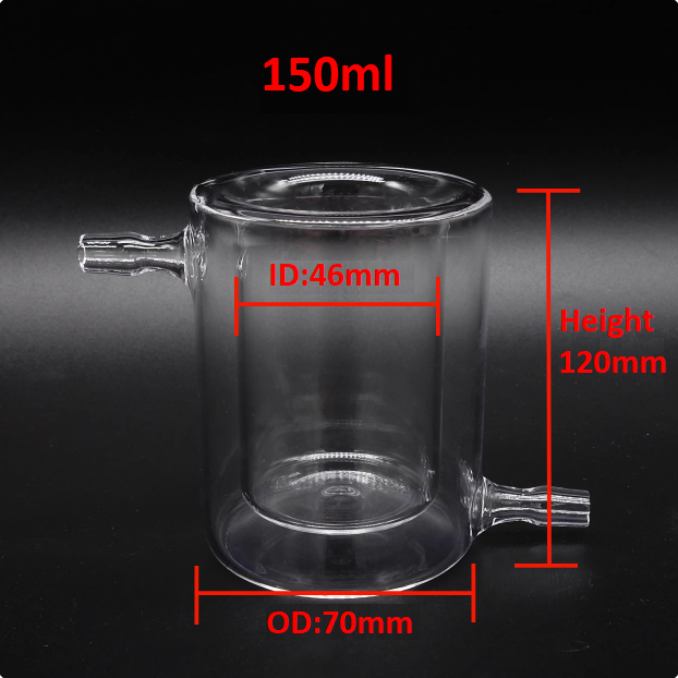Quartz glass photocatalytic reactor reaction vessel quartz double-layer cold trap jacketed beaker High temperature resistance graduated vacuum