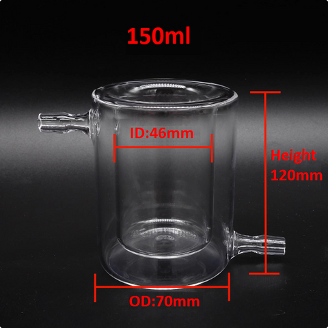 Quartz glass photocatalytic reactor reaction vessel quartz double-layer cold trap jacketed beaker High temperature resistance graduated vacuum