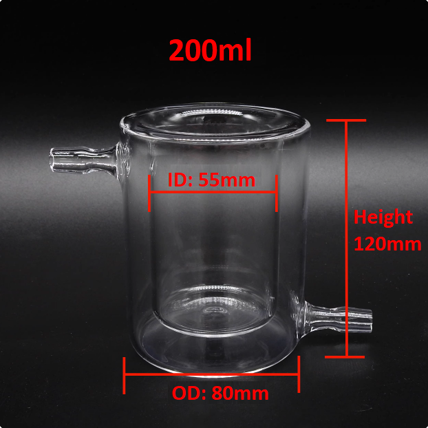 Quartz glass photocatalytic reactor reaction vessel quartz double-layer cold trap jacketed beaker High temperature resistance graduated vacuum