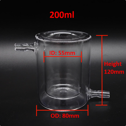 Quartz glass photocatalytic reactor reaction vessel quartz double-layer cold trap jacketed beaker High temperature resistance graduated vacuum