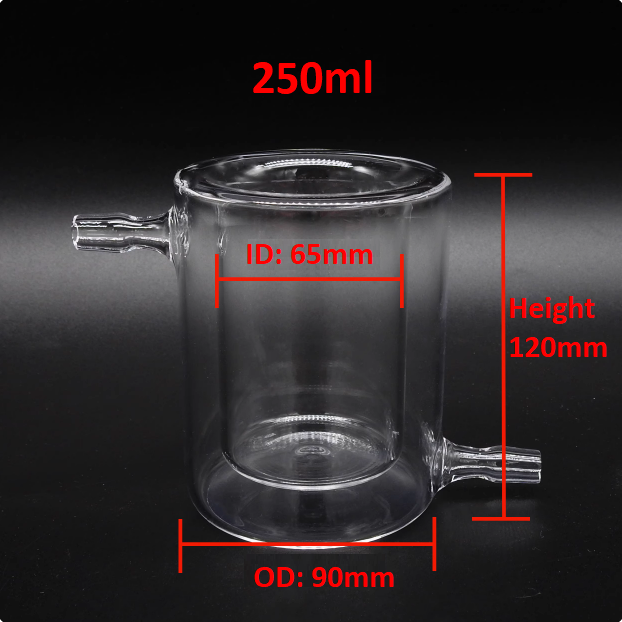 Quartz glass photocatalytic reactor reaction vessel quartz double-layer cold trap jacketed beaker High temperature resistance graduated vacuum
