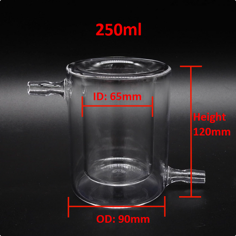Quartz glass photocatalytic reactor reaction vessel quartz double-layer cold trap jacketed beaker High temperature resistance graduated vacuum