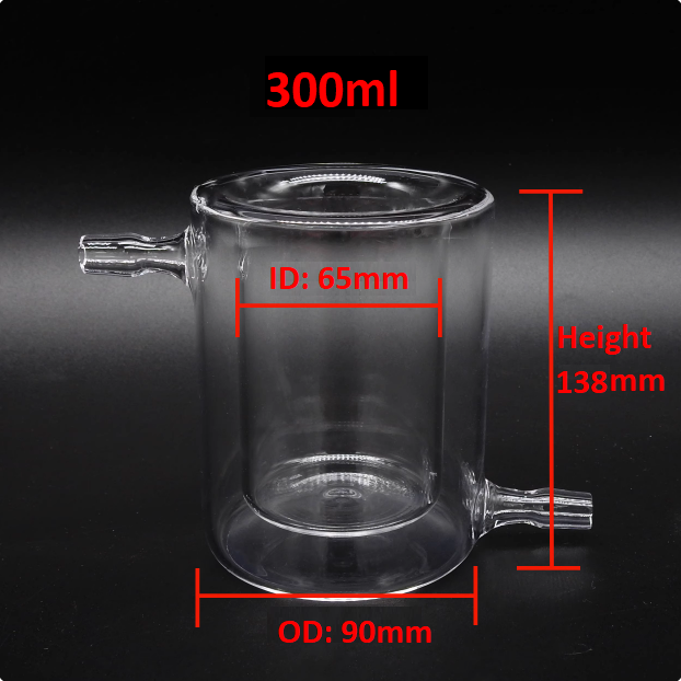 Quartz glass photocatalytic reactor reaction vessel quartz double-layer cold trap jacketed beaker High temperature resistance graduated vacuum