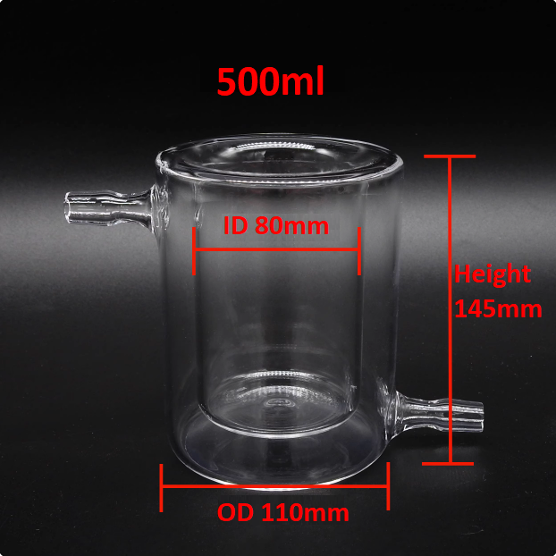 Quartz glass photocatalytic reactor reaction vessel quartz double-layer cold trap jacketed beaker High temperature resistance graduated vacuum