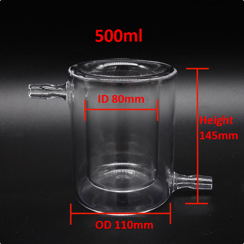 Quartz glass photocatalytic reactor reaction vessel quartz double-layer cold trap jacketed beaker High temperature resistance graduated vacuum