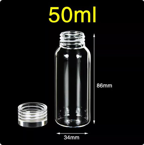 Quartz glass threaded bottle screw-mouthed sampling bottle sealed reagent bottle with quartz cover matched more resistant to high temperatures 2/5/10/20/30/40/50/100ml in stock/customizable