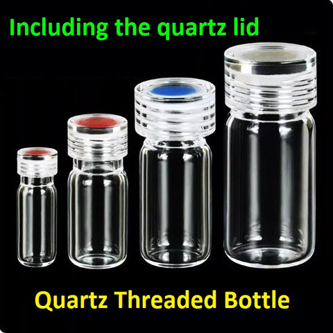 Quartz glass threaded bottle screw-mouthed sampling bottle sealed reagent bottle with quartz cover matched more resistant to high temperatures 2/5/10/20/30/40/50/100ml in stock/customizable