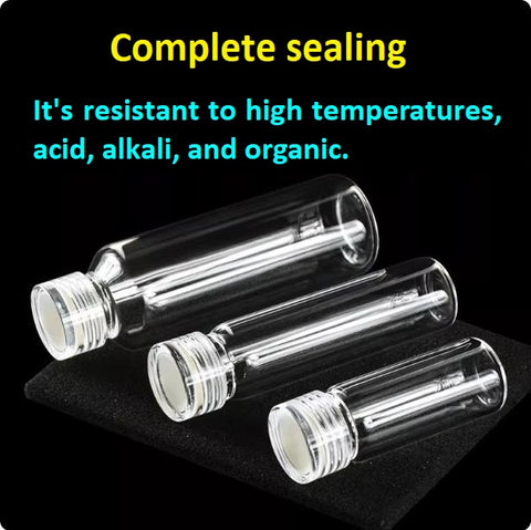 Quartz glass threaded bottle screw-mouthed sampling bottle sealed reagent bottle with quartz cover matched more resistant to high temperatures 2/5/10/20/30/40/50/100ml in stock/customizable