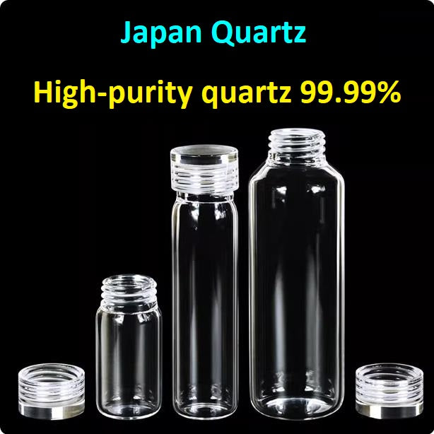 Quartz glass threaded bottle screw-mouthed sampling bottle sealed reagent bottle with quartz cover matched more resistant to high temperatures 2/5/10/20/30/40/50/100ml in stock/customizable