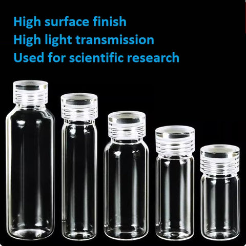 Quartz glass threaded bottle screw-mouthed sampling bottle sealed reagent bottle with quartz cover matched more resistant to high temperatures 2/5/10/20/30/40/50/100ml in stock/customizable