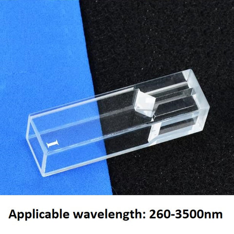 Quartz infrared fluorescence ultrafine cuvette infinitesimal four sides transmitting light capacity 200ul middle height 6.5mm customizable