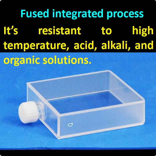 Quartz large-surface cuvette with thread opening 13mm24ml good sealing two sides transmitting light ultraviolet