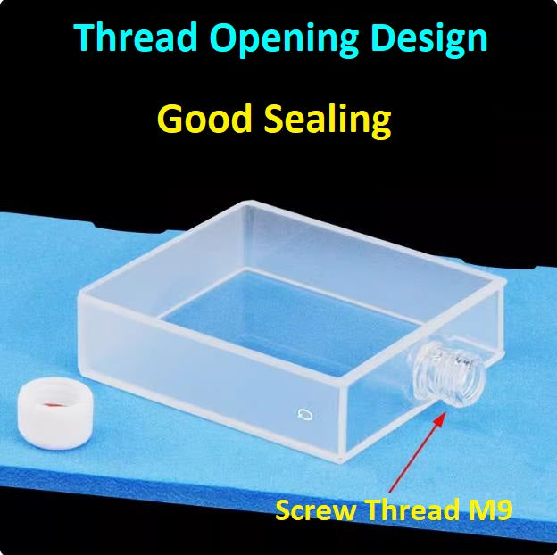 Quartz large-surface cuvette with thread opening 13mm24ml good sealing two sides transmitting light ultraviolet