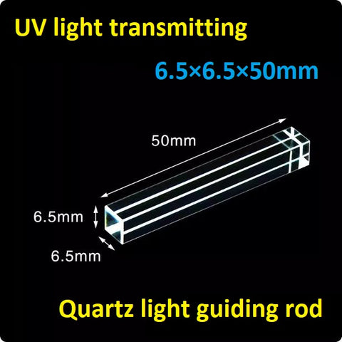 Quartz light guiding rod square 6.5×6.5×50mm resistant to high temperature, acid and alkali high light transmittance