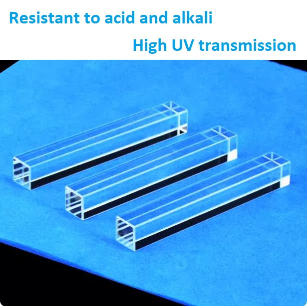 Quartz light guiding rod square 6.5×6.5×50mm resistant to high temperature, acid and alkali high light transmittance