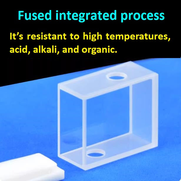 Quartz perforated cuvette optical path 10mm special for scientific research with high ultraviolet transmittance