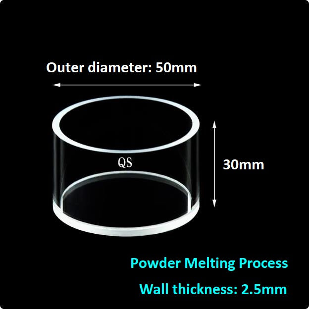 Quartz reflection cuvette for measuring reflected light Cylindrical quartz cuvette One-piece cylinder acid and alkali resistant organic fluorescent powder sample cell