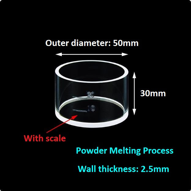 Quartz reflection cuvette for measuring reflected light Cylindrical quartz cuvette One-piece cylinder acid and alkali resistant organic fluorescent powder sample cell