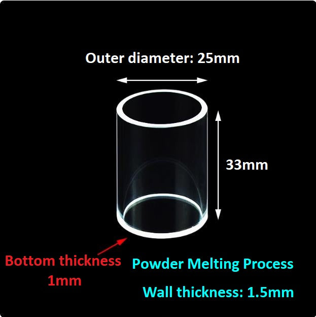 Quartz reflection cuvette for measuring reflected light Cylindrical quartz cuvette One-piece cylinder acid and alkali resistant organic fluorescent powder sample cell