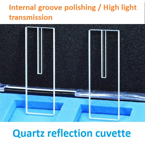 Quartz sample cell quartz reflection cuvette fluorescent solid detection 76*26*4mm groove depth 3mm polished groove high ultraviolet transmission JGS-1 can be customized