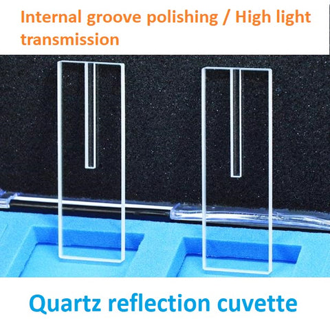 Quartz sample cell quartz reflection cuvette fluorescent solid detection 76*26*4mm groove depth 3mm polished groove high ultraviolet transmission JGS-1 can be customized