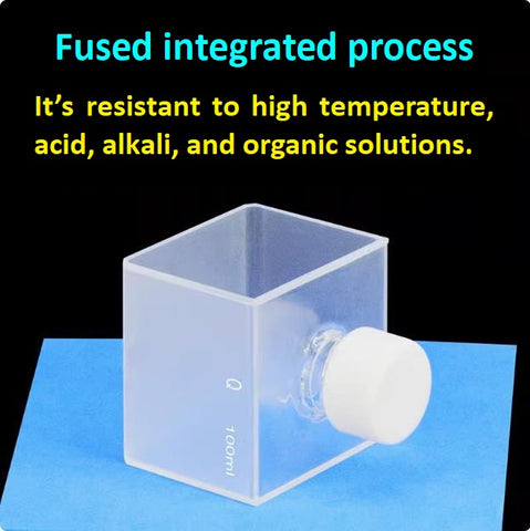 Quartz square cuvette with thread opening quartz sample cell optical path 50mm capacity 100ml two sides transmitting light ultraviolet